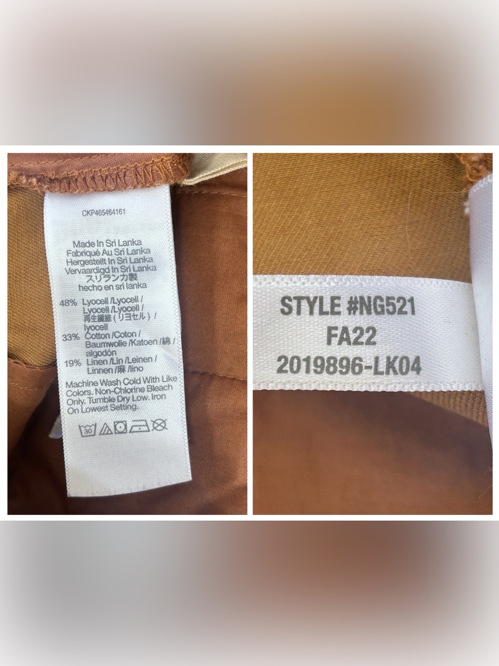 Madewell Harlow High Rise Wide Leg Trouser Pants in Acorn / Warm Brown Size 4 - Picture 16 of 16